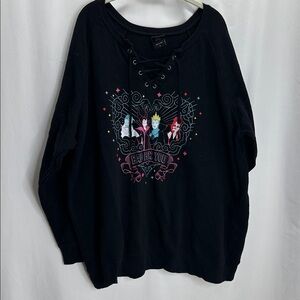 Disney Black V-Neck Sweater with Villains Design